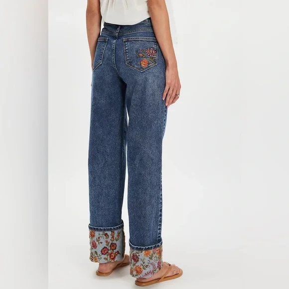 Free people Driftwood Charlee Cuffed Jeans Oshibana - Picture 8 of 9